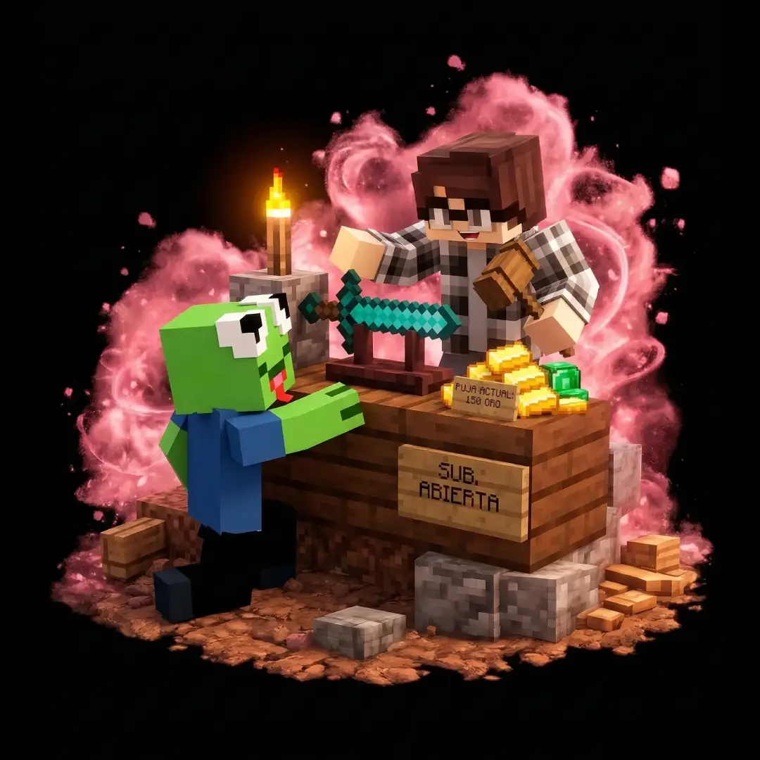 Subastas entre jugadores en el servidor Minecraft MASUKAI