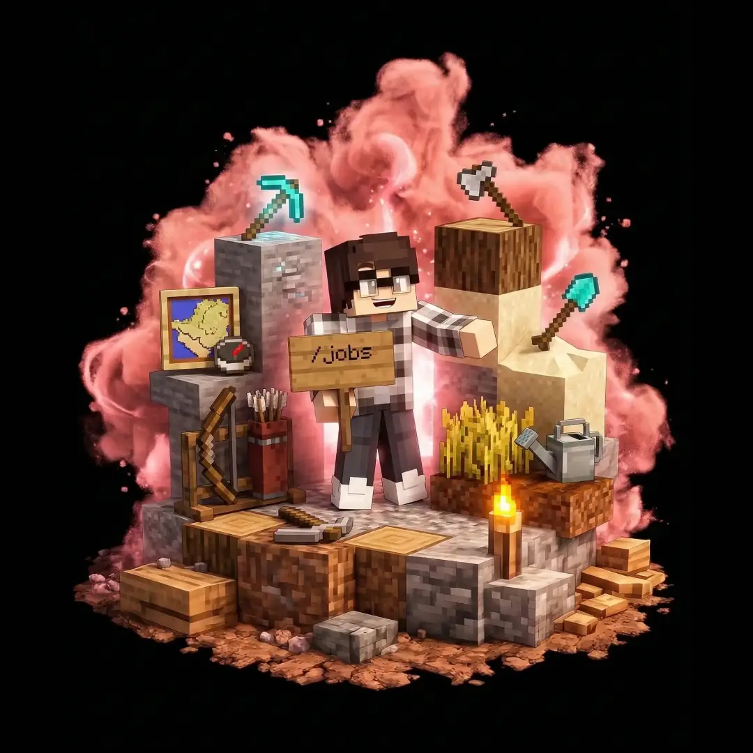 Sistema de trabajos para ganar dinero en el servidor Minecraft MASUKAI