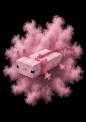 Mascota Ajolote de Minecraft en el servidor Masukai