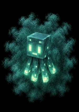 Mascota Calamar Luminoso de Minecraft en el servidor Masukai