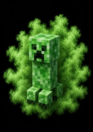 Mascota Creeper de Minecraft en el servidor Masukai