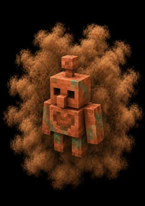 Mascota Gólem de Cobre de Minecraft en el servidor Masukai