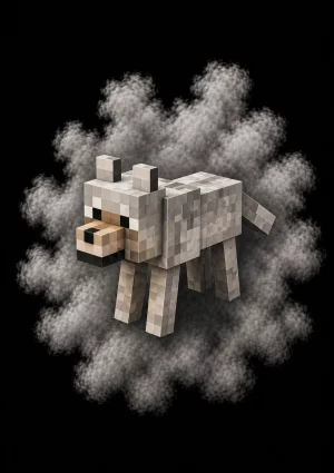 Mascota Lobo de Minecraft en el servidor Masukai