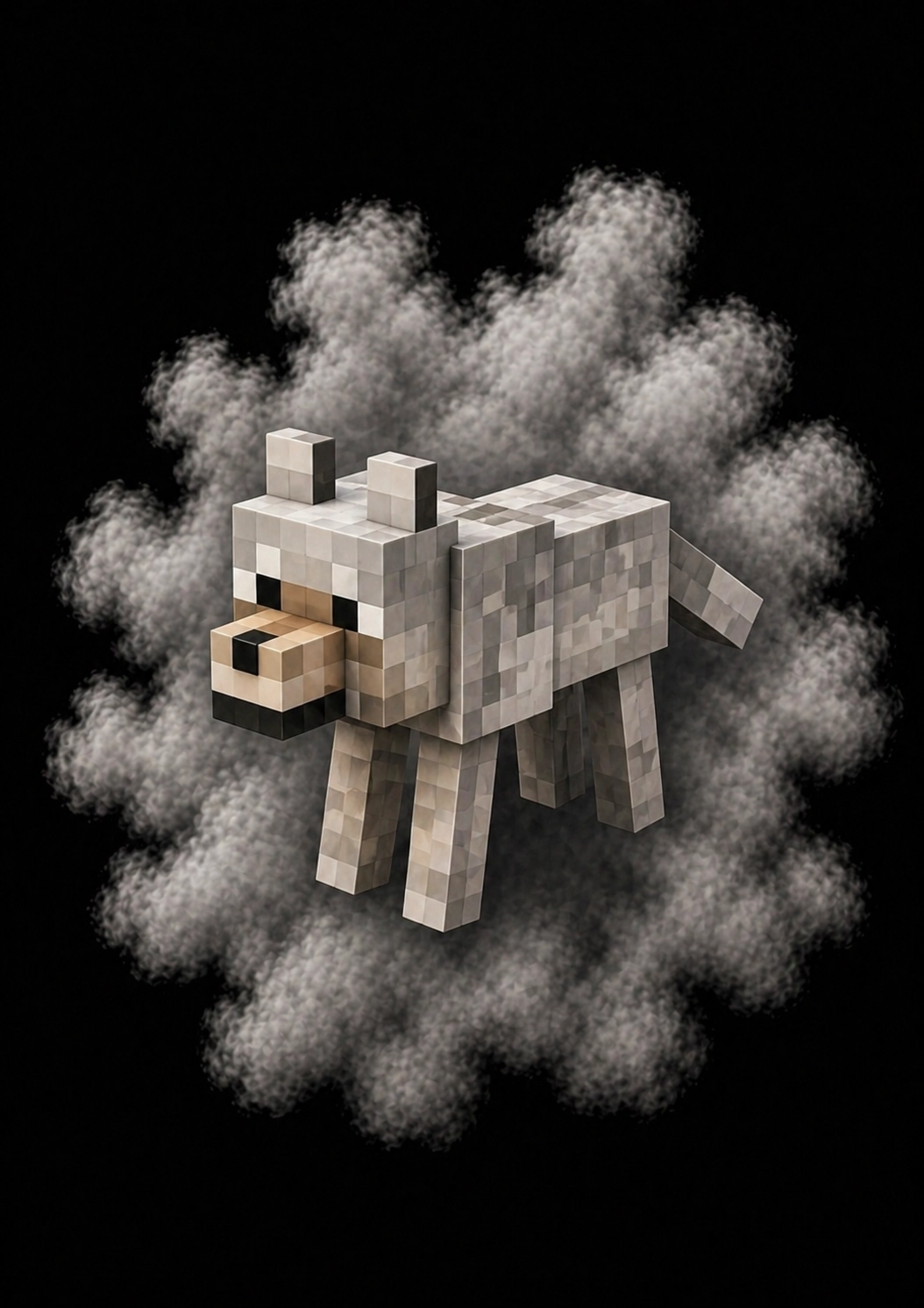Mascota Lobo de Minecraft en el servidor Masukai