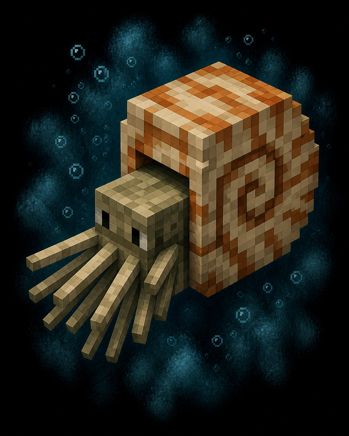 Mascota Nautilus de Minecraft en el servidor Masukai