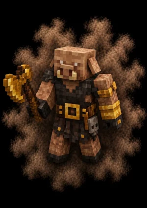 Mascota Piglin Bruto de Minecraft en el servidor Masukai